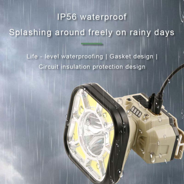 Ліхтар налобний 826X-XPE+8COB(White+Red), 1x18650, вело кріплення, ЗУ Type-C, Box