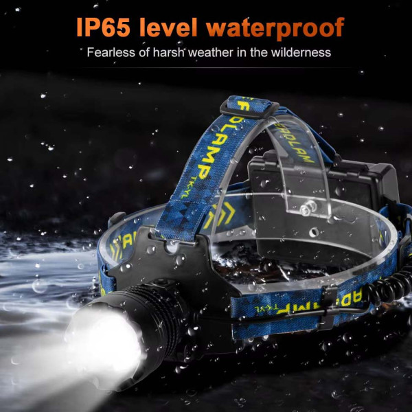 Ліхтар налобний BL-25CC-P360, 3x18650, Power Bank, ЗУ Type-C, zoom, Box