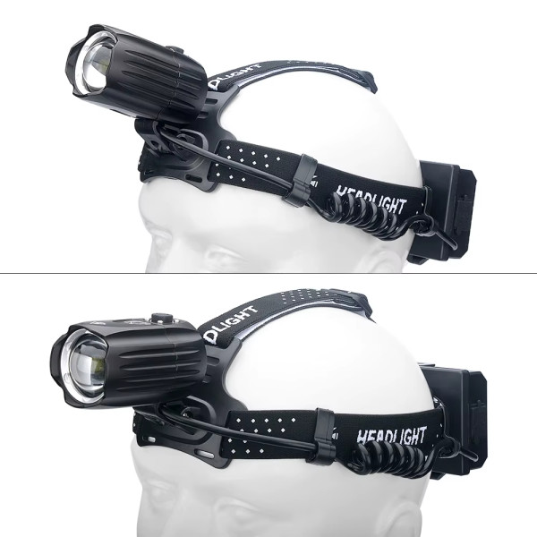 Фонарь налобный BL-T35-P160, 3x18650, Power Bank, ЗУ Type-C, zoom, Box