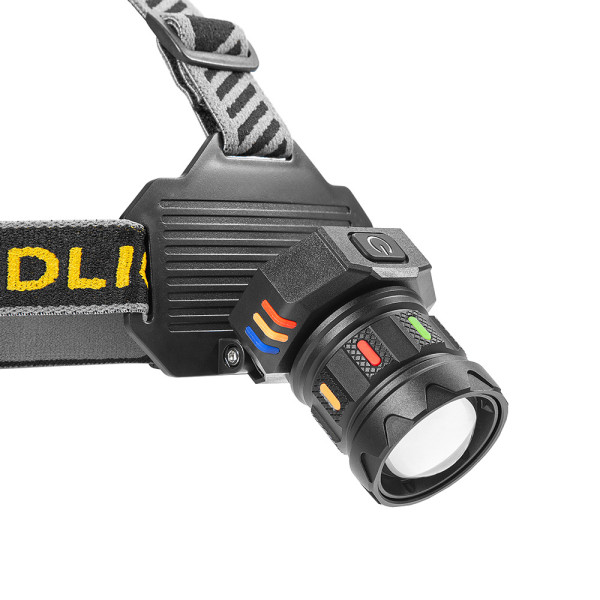 Фонарь налобный BL-T701A-TG, 3x18650, ЗУ Type-C, zoom, Box