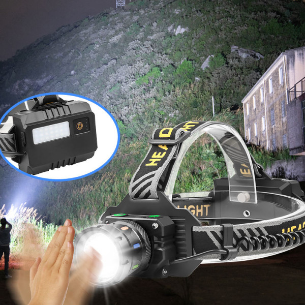 Ліхтар налобний NIGHT VISION FLUORESCENCE BL-T701D-TG, Motion Sensor, 3x18650, Power Bank, ЗУ Type-C, zoom, Box