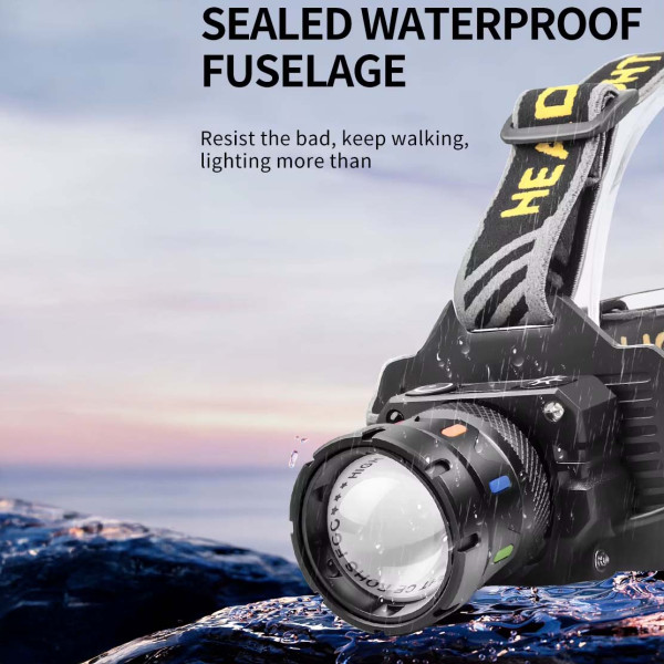 Ліхтар налобний NIGHT VISION FLUORESCENCE BL-T701D-TG, Motion Sensor, 3x18650, Power Bank, ЗУ Type-C, zoom, Box