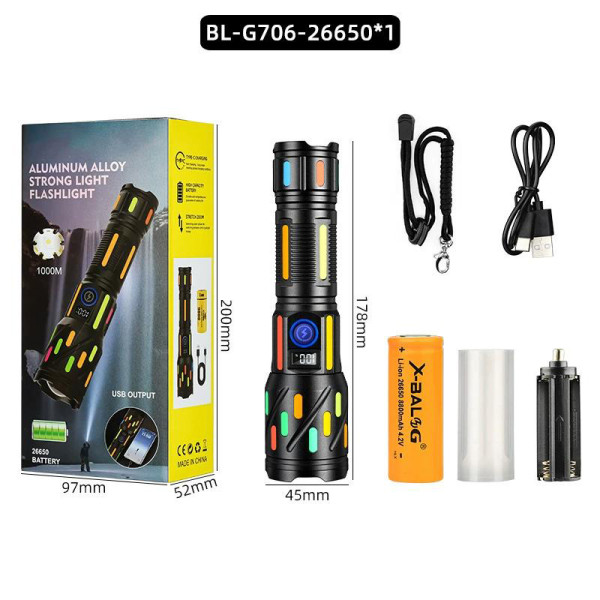 Ліхтар NIGHT VISION FLUORESCENCE CB-G706-TG 1x26650 Power Bank ЗУ Type-C Zoom Box Ліхтар NIGHT VISION FLUORESCENCE CB-G706-TG 1x26650 Power Bank ЗУ Type-C Zoom Box