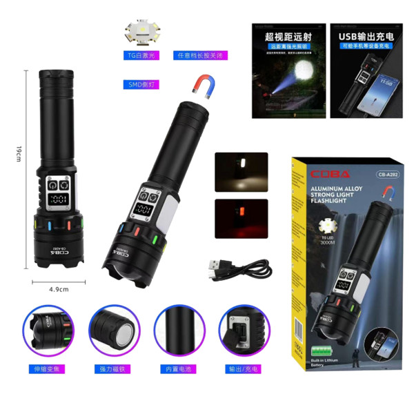 Ліхтар NIGHT VISION FLUORESCENCE CB-A282-TG+COB Li-Ion Акумулятор Power Bank ЗУ Type-C Магніт Zoom Box Ліхтар NIGHT VISION FLUORESCENCE CB-A282-TG+COB Li-Ion Акумулятор Power Bank ЗУ Type-C Магніт Zoom Box