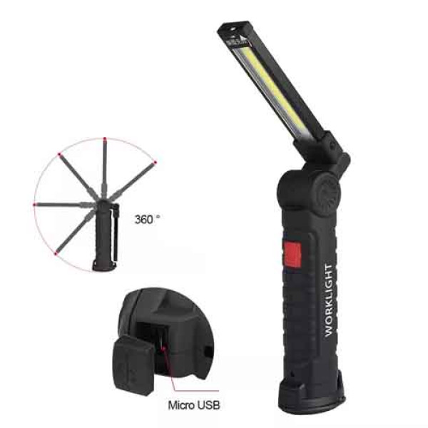 Ліхтар WORKLIGHT W52-SMD+COB White+Red Li-Ion Акумулятор Поворот 180º+180º Магніт Затискач Гачок ЗП microUSB Ліхтар WORKLIGHT W52-SMD+COB White+Red Li-Ion Акумулятор Поворот 180º+180º Магніт Затискач Гачок ЗП microUSB