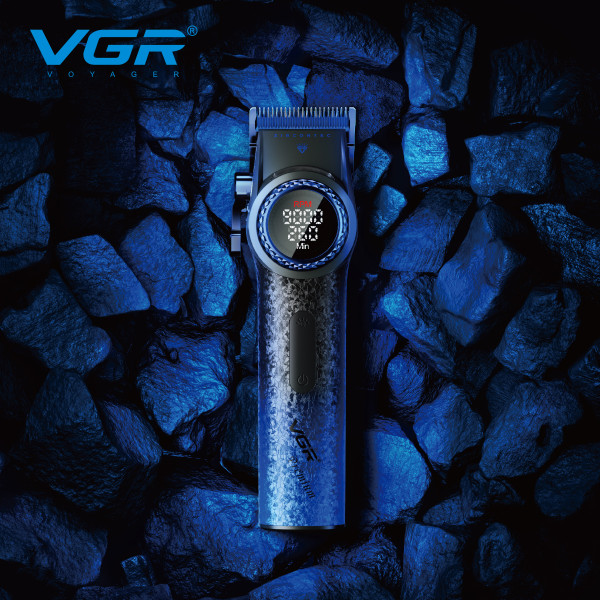 Акумуляторна Машинка Для Стрижки VGR V-001 BLUE 10 Насадок 9000 RPM 4600 mAh LED Light LED Display Акумуляторна Машинка Для Стрижки VGR V-001 BLUE 10 Насадок 9000 RPM 4600 mAh LED Light LED Display