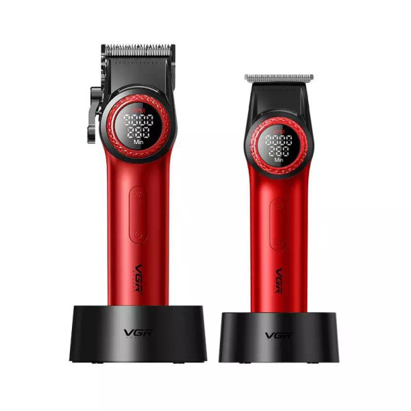Комплект VGR 2 в 1 V-001 & V-977 RED Акумуляторна Машинка Для Стрижки Clipper і Тример