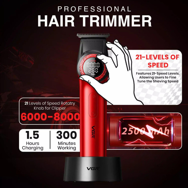 Комплект VGR 2 в 1 V-001 & V-977 RED Акумуляторна Машинка Для Стрижки Clipper і Тример
