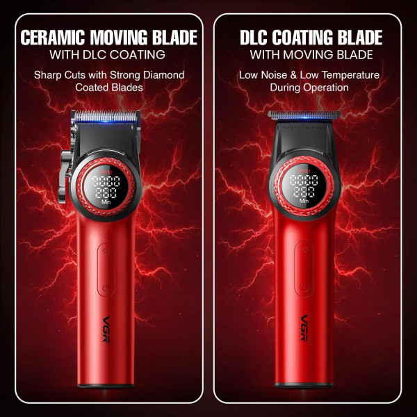 Комплект VGR 2 в 1 V-001 & V-977 RED Акумуляторна Машинка Для Стрижки Clipper і Тример