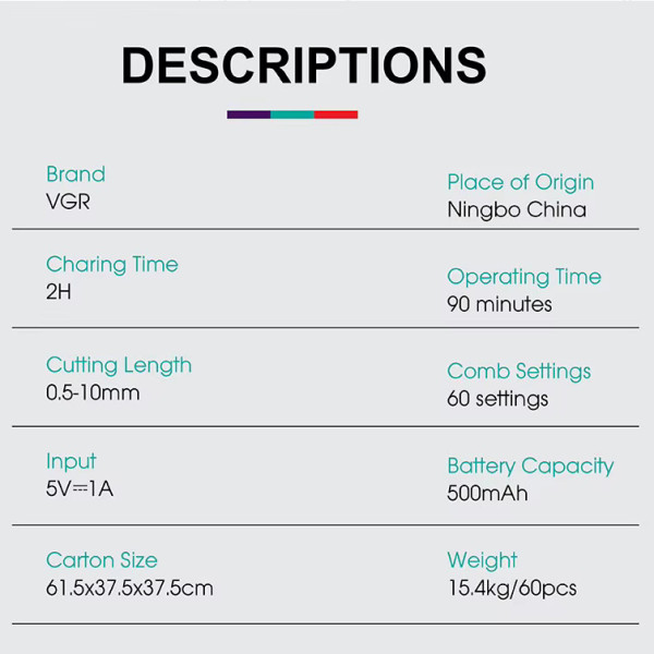 Тример VGR V-053B з Регулятором Висоти та Універсальною Насадкою Тример VGR V-053B з Регулятором Висоти та Універсальною Насадкою