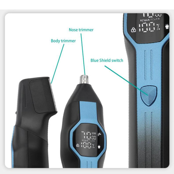 Набор для стрижки VGR 13 в 1 V-173 BLUE, 13 насадок, LED display