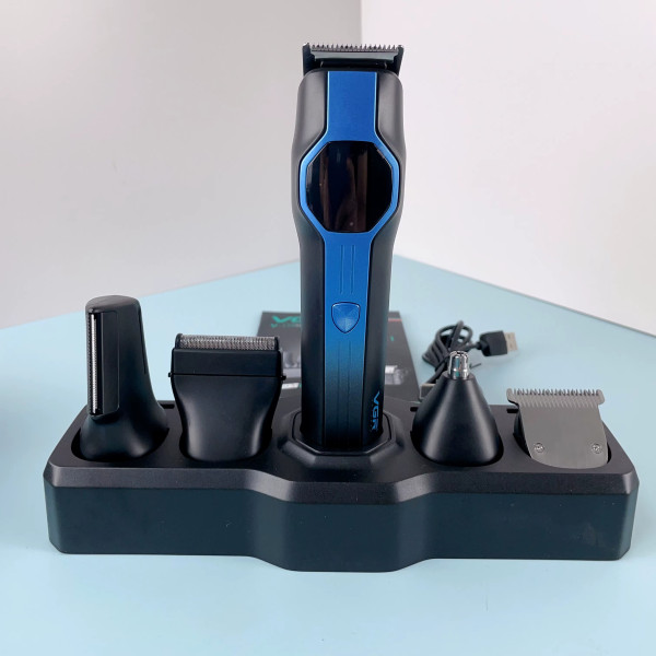 Набор для стрижки VGR 13 в 1 V-173 BLUE, 13 насадок, LED display