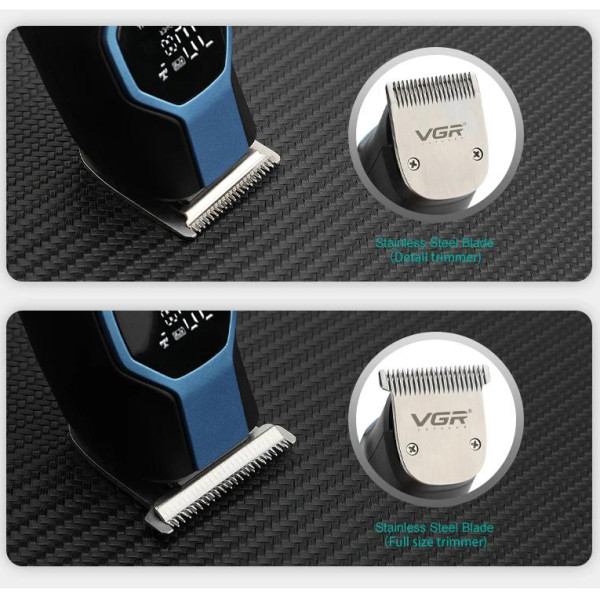 Набор для стрижки VGR 13 в 1 V-173 BLUE, 13 насадок, LED display
