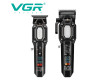 Комплект VGR 2 в 1 V-600&900 BLACK, аккумуляторная машинка для стрижки (clipper) и триммер, 10 насадок, LED display, 7000 RPM