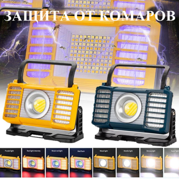 Ліхтар Портативний W880-2-COB White+Red+Blue Power Bank Li-Ion Акумулятор ЗУ Type-C Box