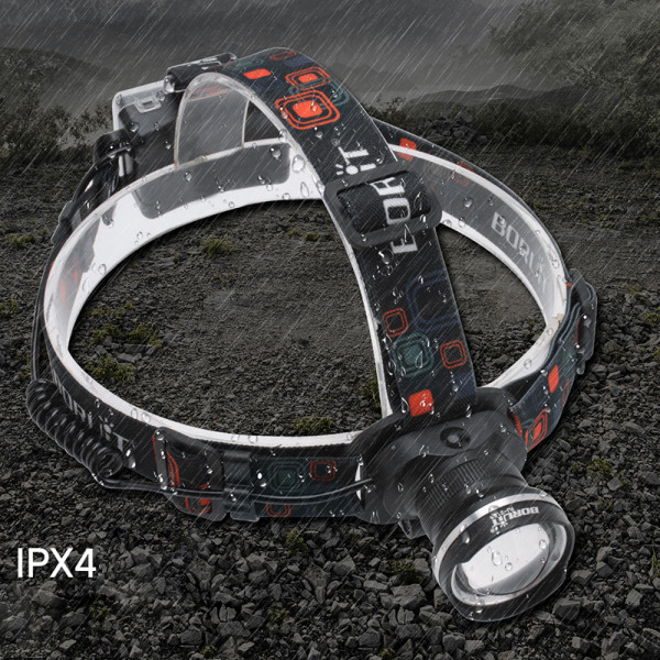 Ліхтар налобний W518-TG, 2x18650, ЗУ Type-C, zoom, Box