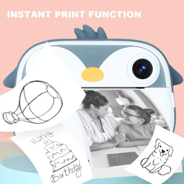 Фотоапарат дитячий з термодруком M05 GREY PENGUIN