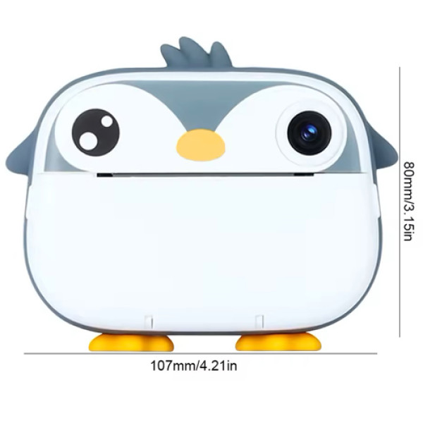 Фотоапарат дитячий з термодруком M05 GREY PENGUIN
