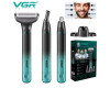 Набор VGR 3 в 1 V-625, 3 насадки (для носа, лица и тела), IPX5