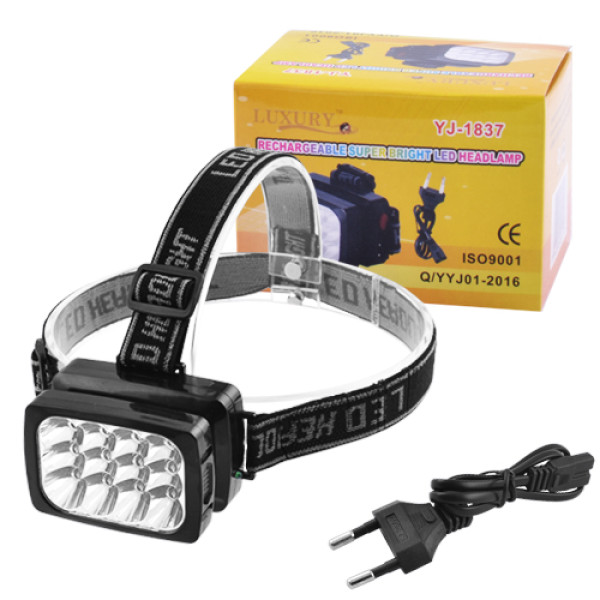 Ліхтар Налобний Luxury 1837-12LED Вбудований Акумулятор ЗП 220V Ліхтар Налобний Luxury 1837-12LED Вбудований Акумулятор ЗП 220V