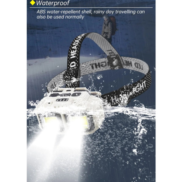 Ліхтар Налобний HX-816S-2COB White+Red Motion Sensor Waterproof 1x18650 ЗП Type-C Box Ліхтар Налобний HX-816S-2COB White+Red Motion Sensor Waterproof 1x18650 ЗП Type-C Box