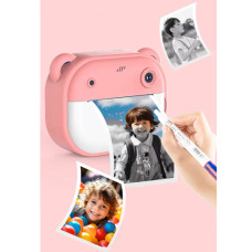 Фотоаппарат детский мгновенной печати  Y600, PINK с поддержкой microSD card, 3Y+