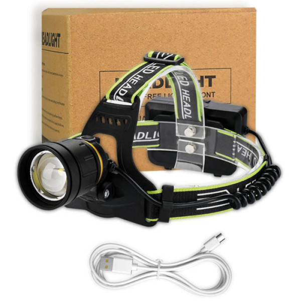 Ліхтар налобний BL-A12-3-P90, 3x18650, zoom, ЗУ Type-C, Box