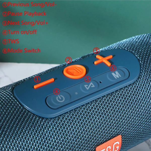 Bluetooth-Колонка TG341 c Функцией Speakerphone Радио Blue Bluetooth-Колонка TG341 c Функцией Speakerphone Радио Blue