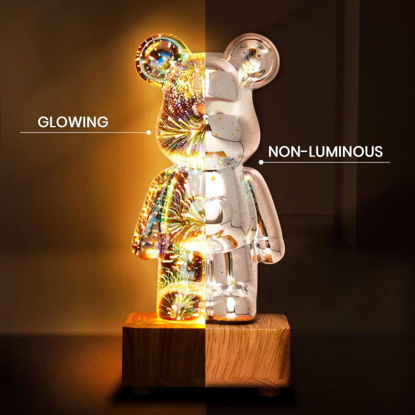 Нічник 3D Bearbrick Ведмедик KX197 8 Кольорів RGB+Warm Light Нічник 3D Bearbrick Ведмедик KX197 8 Кольорів RGB+Warm Light