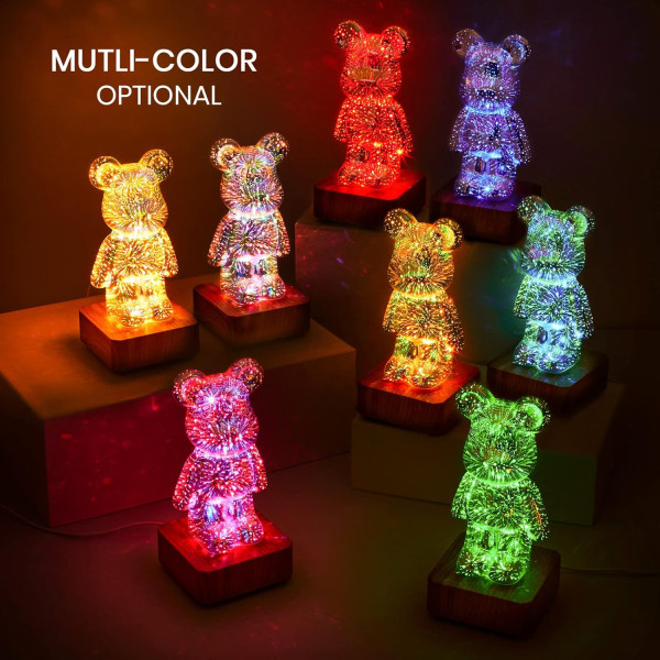 Нічник 3D Bearbrick Ведмедик KX197 8 Кольорів RGB+Warm Light Нічник 3D Bearbrick Ведмедик KX197 8 Кольорів RGB+Warm Light