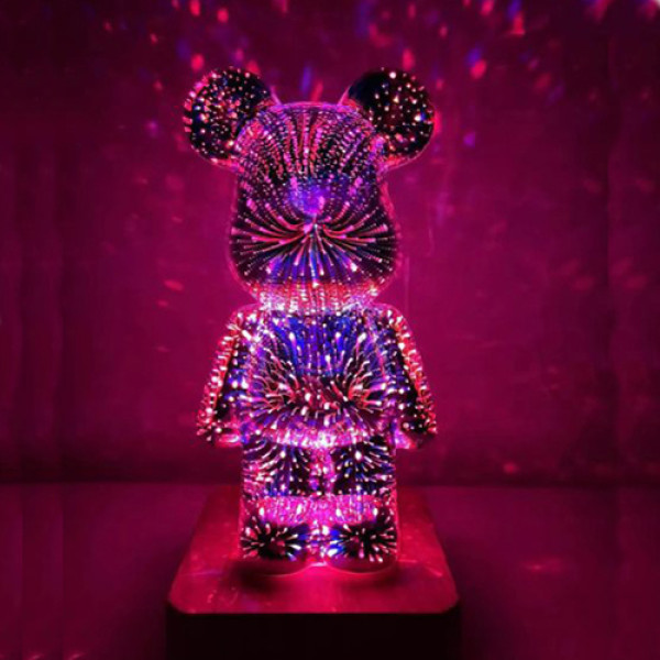 Нічник 3D Bearbrick Ведмедик KX197 8 Кольорів RGB+Warm Light Нічник 3D Bearbrick Ведмедик KX197 8 Кольорів RGB+Warm Light