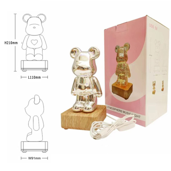 Нічник 3D Bearbrick Ведмедик KX197 8 Кольорів RGB+Warm Light Нічник 3D Bearbrick Ведмедик KX197 8 Кольорів RGB+Warm Light