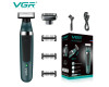 Електробритва VGR 2 в 1 V-393 шейвер, 5 насадок, IPX5