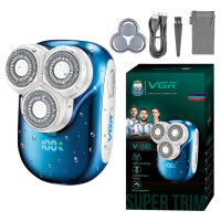 Электробритва VGR V-346 BLUE Роторная IPX5 LED Display Электробритва VGR V-346 BLUE Роторная IPX5 LED Display