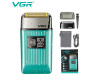 Електробритва VGR V-357 шейвер GREEN, подвійне лезо, 2 насадки, висувний тример, IPX6, LED display