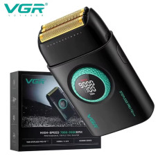 Электробритва VGR V-378 BLACK шейвер, двойное лезвие + триммер, регулировка мощности 7000-9000 RPM, LED Display