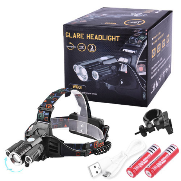 Ліхтар Налобний Police W602-T6+2XPE Bike 2x18650 Велокріплення Zoom ЗП microUSB Box Ліхтар Налобний Police W602-T6+2XPE Bike 2x18650 Велокріплення Zoom ЗП microUSB Box