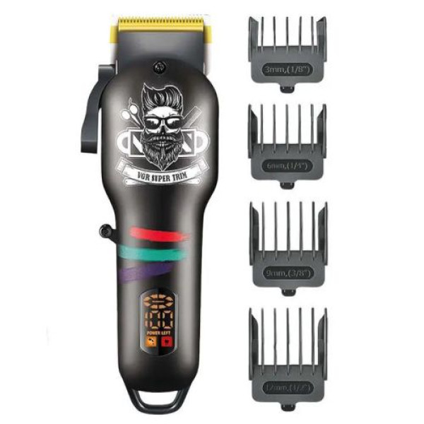 Акумуляторна Машинка Для Стрижки Clipper VGR V-699 Black 4 Насадки LED Display Акумуляторна Машинка Для Стрижки Clipper VGR V-699 Black 4 Насадки LED Display