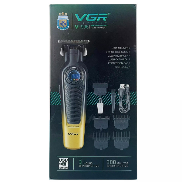 Тример VGR V-996 GREEN 4 Насадки LED Display