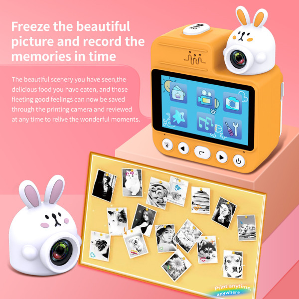 Фотоапарат дитячий миттєвого друку JD30, PINK RABBIT