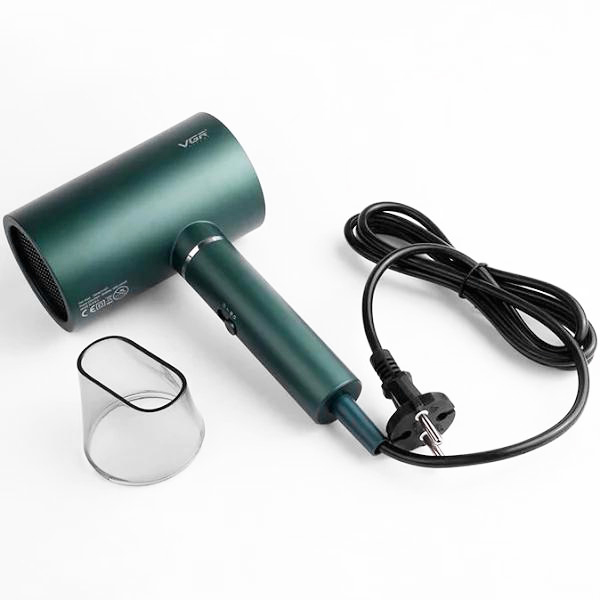 Фен профессиональный VGR V-431 GREEN, 2 уровня обдува, 2 уровня температуры, насадка-концентратор