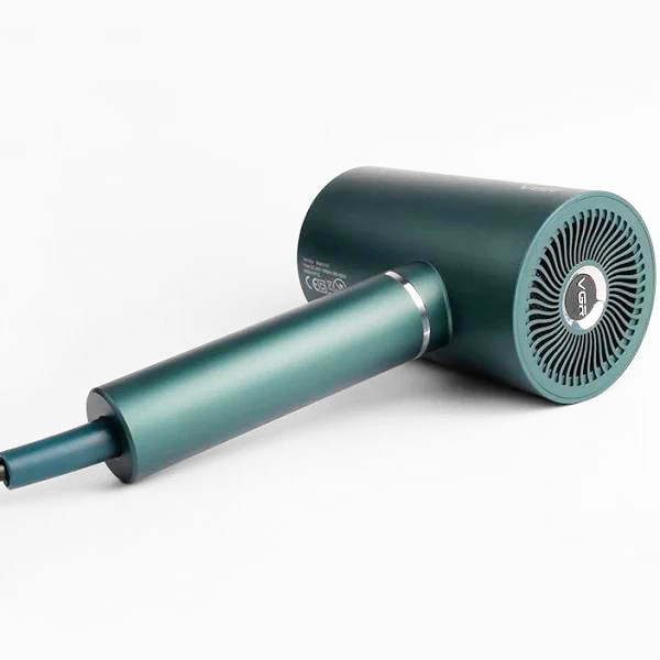 Фен профессиональный VGR V-431 GREEN, 2 уровня обдува, 2 уровня температуры, насадка-концентратор