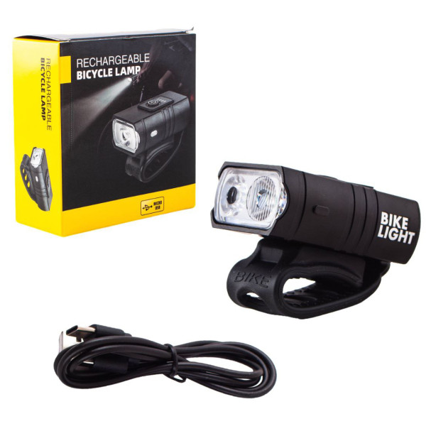 Велоліхтар BK-02Pro-2XPE ULTRA LIGHT, ALUMINUM, індикація заряду, Waterproof, акумулятор, ЗУ Type-C