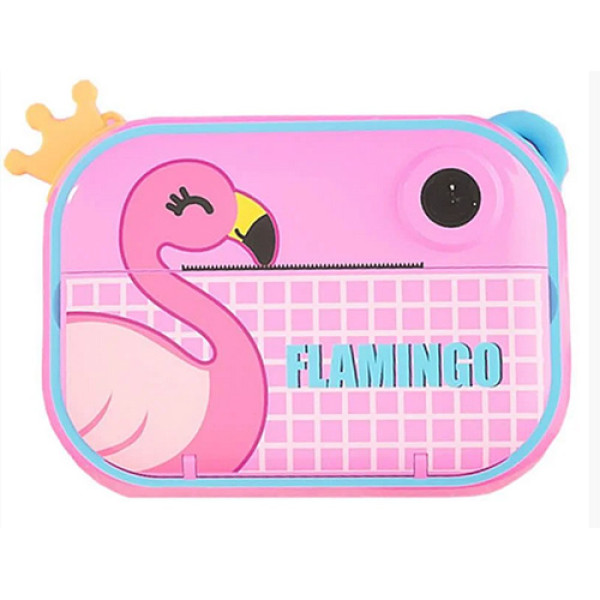 Фотоапарат дитячий миттєвого друку YT008 PINK FLAMINGO із підтримкою microSD card, 3Y+