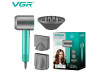 Фен профессиональный VGR V-440 GREEN, 3 уровня обдува, 3 уровня температуры, 11000 RPM 3 насадки