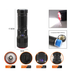 Фонарь 2211-TG, 3x18650, Powe Bank, ЗУ Type-C, zoom, Box