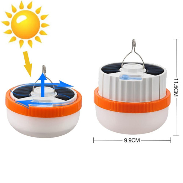 Ліхтар Кемпінг T1-SMD Li-Ion Акумулятор Сонячна Панель ЗП Type-C Гачок