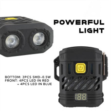 Фонарь MULTIFUNCTIONAL D53-2LED, Li-Ion аккум., индикация заряда, зажигалка, ЗУ Type-C, Box