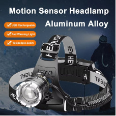 Фонарь налобный A16-GT, Motion Sensor, IPX65, 2x18650, ЗУ Type-C, zoom, Box