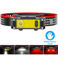 Ліхтар налобний BL-T124-ХРЕ+COB (White+Red), Motion Sensor, 1x18650, ЗУ Type-C